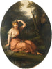 Silvia koristautuu kukilla Daphnén tarkkailussa - Angelica Kauffman — näkymä teoksesta