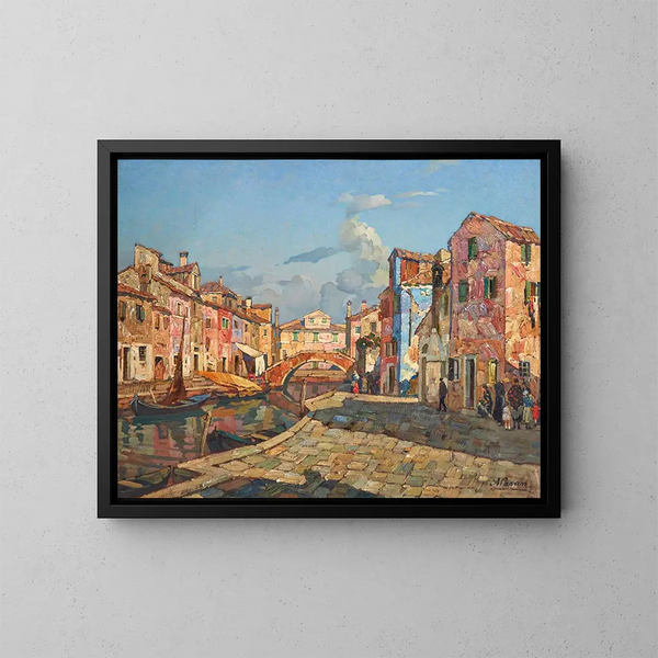 Une vue de Burano - Angelo Pavan — kehystetty taideteos seinällä