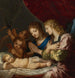 Enkelit kumartumassa Kristuksen nukkuessa - Jacques Stella — näkymä teoksesta