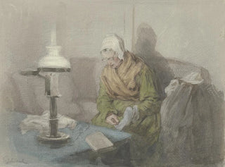 Angilbert Gbel - Old woman by lamplight.webp