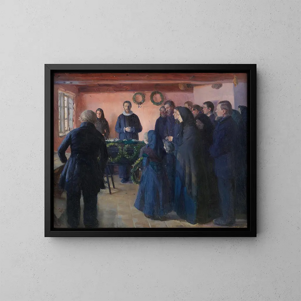 Un enterrement - Anna Ancher — kehystetty taideteos seinällä