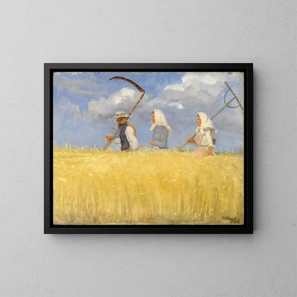 Les Moissonneurs - Anna Ancher — kehystetty taideteos seinällä