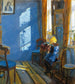 Auringonvalo sinisessä huoneessa - Anna Ancher — näkymä teoksesta