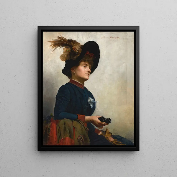 Portrait d'une dame avec des lunettes de pera - Anna Bilińska-Bohdanowicz — kehystetty taideteos seinällä