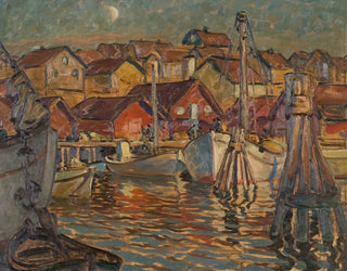 Anna Boberg - A Fishing Harbour Study from North Norway.webp