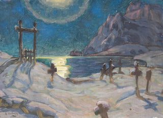 Anna Boberg - The Graveyard in the Mountains Study from Lofoten.webp