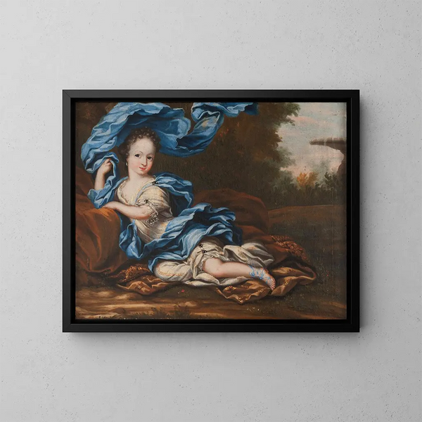 Hedvig Sophie de Suède 1681-1708, ruotsalainen prinsessa ja Holstein-Gottorpin herttuatar - Anna Maria Ehrenstrahl — kehystetty taideteos seinällä
