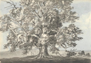 Anne Rushout - Three Figures Standing under a Large Tree.webp