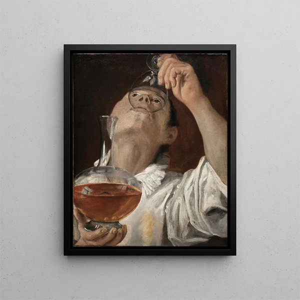 Poika juomassa - Annibale Carracci — kehystetty taideteos seinällä