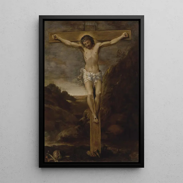Ristiinnaulitseminen - Annibale Carracci — kehystetty taideteos seinällä