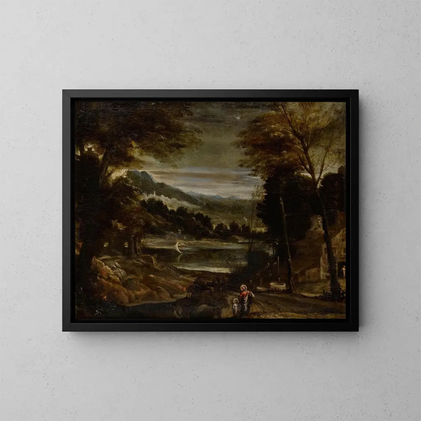 Le Retour de la Fuite en Égypte - Annibale Carracci — kehystetty taideteos seinällä