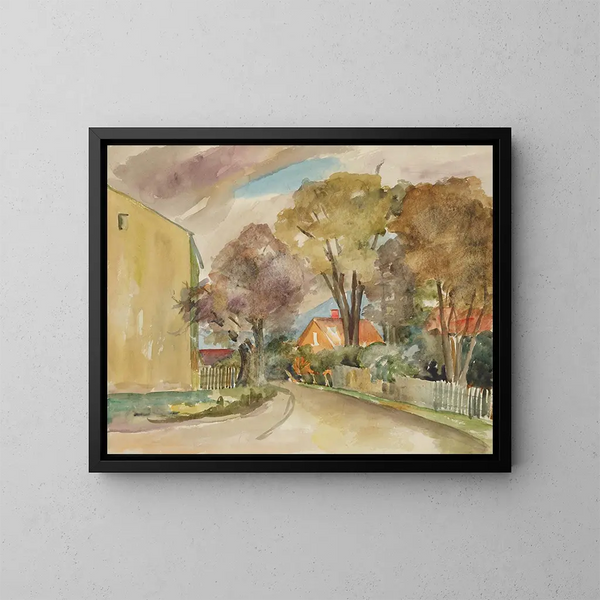 Rue d'automne - Anny Dollschein — kehystetty taideteos seinällä