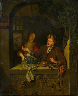 Anonymous - Fishmonger and Woman with Beer Mug.webp