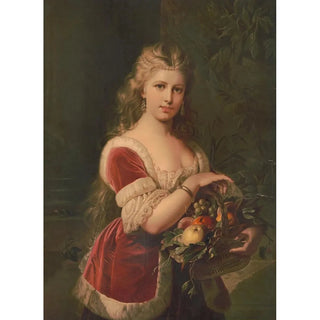 Anonymous - Girl holding basket of fruit.webp