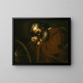 Héraclite, le philosophe en pleurs - Anonyme — kehystetty taideteos seinällä