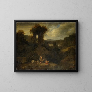 Anonymous - Landscape with the Remains of a Temple and Fischermen and River.webp