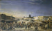 Louvre- hyökkäys 29. heinäkuuta 1830, nähtynä Pont-Neufilta - Tuntematon — näkymä teoksesta