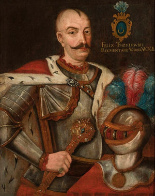 Anonymous - Portrait of Felix Tyszkiewicz Leliwa coat of arms regimentarius deputy hetman of the Grand Duchy of Lithuania.webp