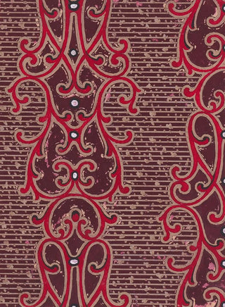 Anonymous - Textile Design with Vertical Strips of Pearls Framed by Ornamental Scrolling Motifs over a Striped Background with Dots.webp