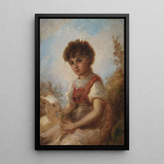 Anselm Feuerbach - Kleines Mdchen mit einer Ziege.webp