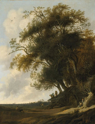 Anthonie Jansz van der Croos - Thatchers mending a roof in a dune landscape.webp