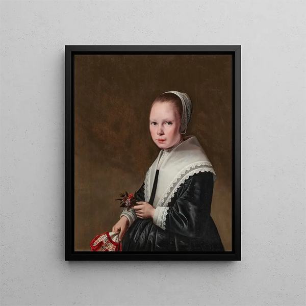 Portrait d'une fille - Anthonie Palamedesz — kehystetty taideteos seinällä
