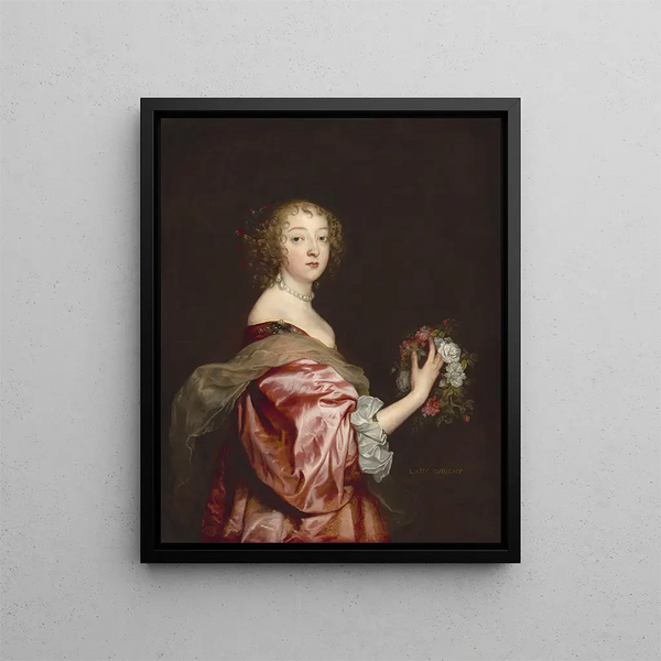 Catherine Howard Lady d'Aubigny - Antoine van Dyck — kehystetty taideteos seinällä