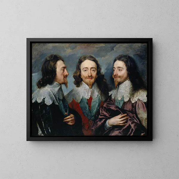 Charles Ier - Antoine van Dyck — kehystetty taideteos seinällä