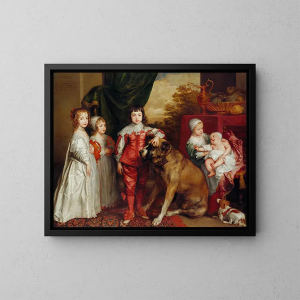 Cinq aînés de Charles Ier - Antoine van Dyck — kehystetty taideteos seinällä