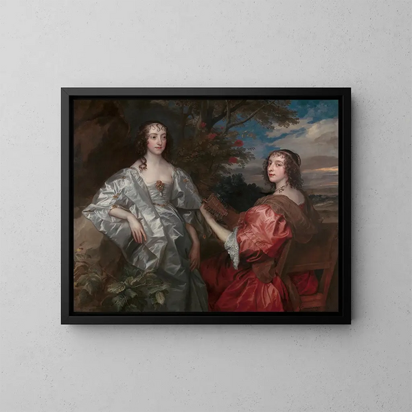 Katherine, Chesterfieldin kreivitär, ja Lucy, Huntingdonin kreivitär - Antoine van Dyck — kehystetty taideteos seinällä