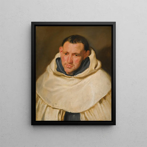 Muotokuva karmeliittimunkista pää ja hartiat - Antoine van Dyck — kehystetty taideteos seinällä