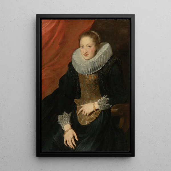 Muotokuva naisesta - Antoine van Dyck — kehystetty taideteos seinällä
