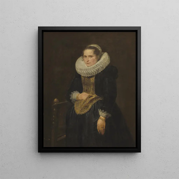 Portrait d'une dame flamande - Antoine van Dyck — kehystetty taideteos seinällä