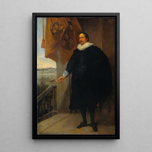 Muotokuva mahdollisesti Adriaan van der Borchtista - Antoine van Dyck — kehystetty taideteos seinällä