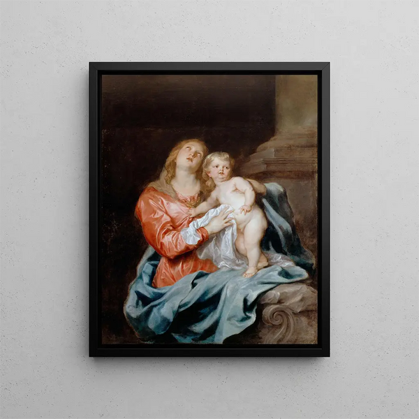 La Vierge à l'Enfant - Antoine van Dyck — kehystetty taideteos seinällä