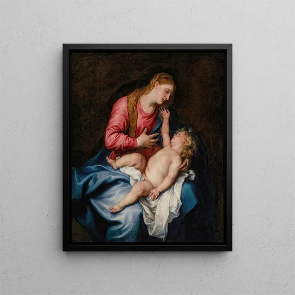 La Vierge à l'Enfant - Antoine van Dyck — kehystetty taideteos seinällä