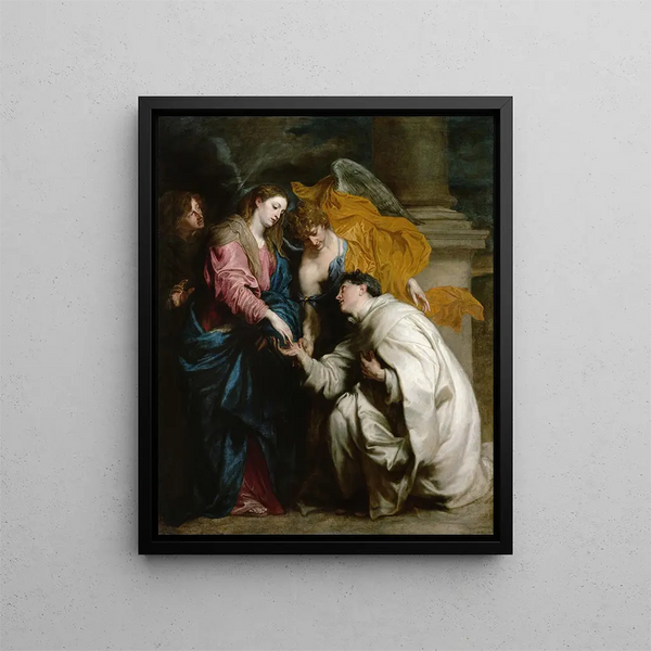 La vision du bienheureux Hermann Joseph - Antoine van Dyck — kehystetty taideteos seinällä