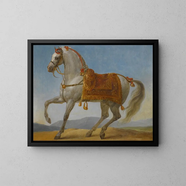 Le cheval arabe de Bonaparte Marengo - Antoine-Jean Gros — kehystetty taideteos seinällä