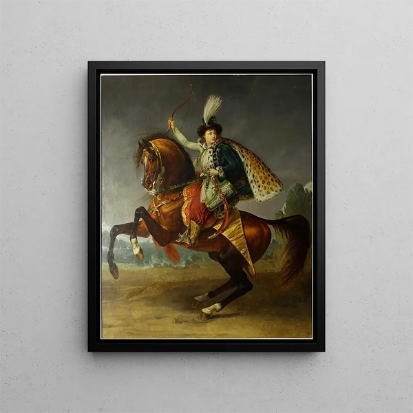 Portrait équestre du prince Boris Youssoupov - Antoine-Jean Gros — kehystetty taideteos seinällä