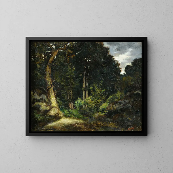 Fontainebleaun metsän näkymä - Antoine-Louis Barye — kehystetty taideteos seinällä
