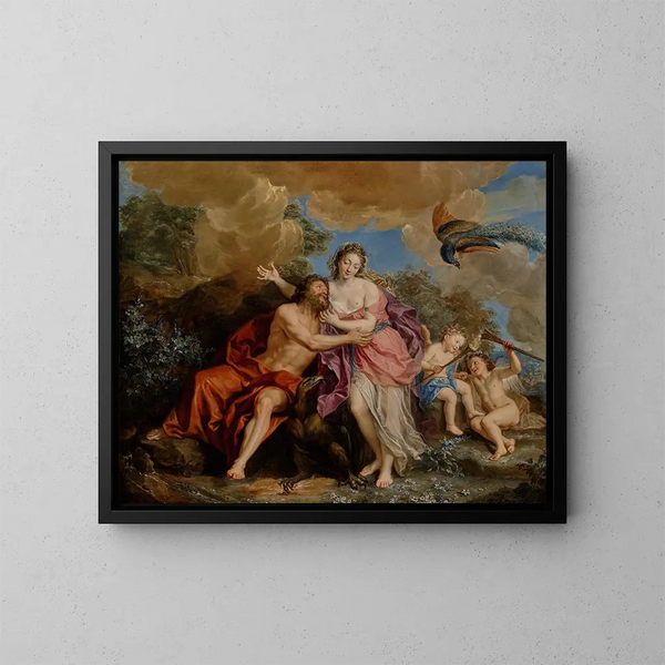 Jupiter ja Junon Mount Ida - Antoine Coypel — kehystetty taideteos seinällä