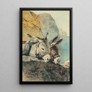 Anton Braith - Eselpaar Gru vom Gardasee.webp