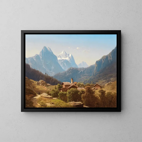 Une scène dans les hautes terres bernoises Wetterhorn - Anton Hansch — kehystetty taideteos seinällä