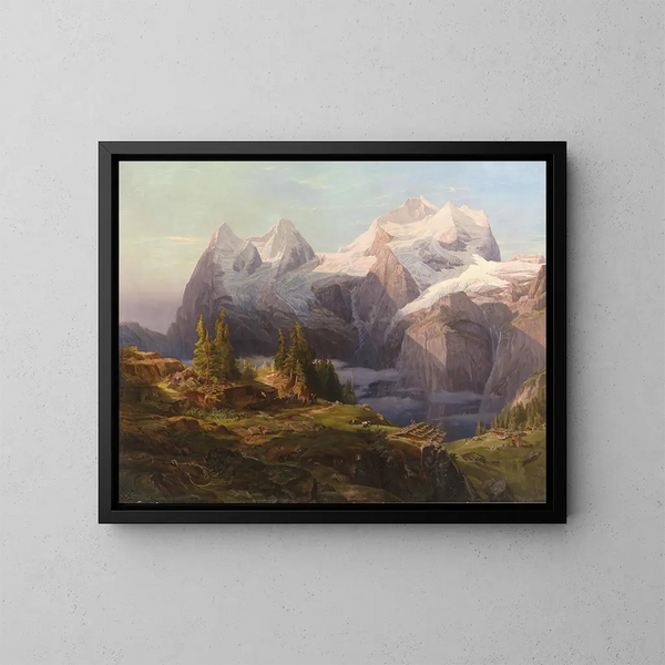 Eiger, Mönch ja Jungfrau - Anton Hansch — kehystetty taideteos seinällä