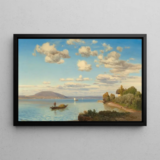 Anton Hlavacek - A Scene on Lake Attersee.webp