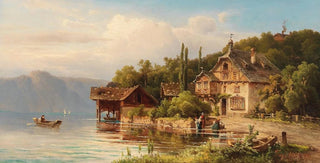 Anton Hugo Ullik - Washerwomen On The Lake Shore.webp