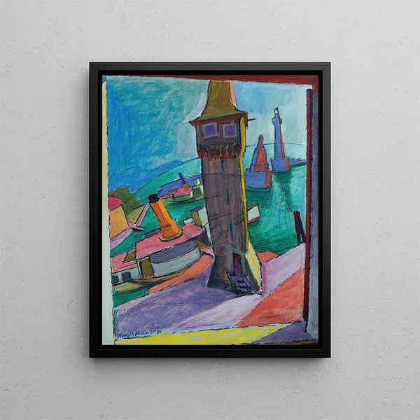 Port de Lindau III - Anton Kerschbaumer — kehystetty taideteos seinällä