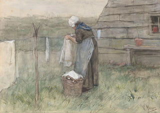 Anton Mauve - Vrouw bij een waslijn.webp