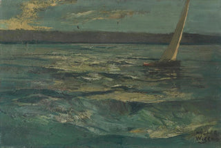Anton MllerWischin - Bewegter See mit Segelboot.webp