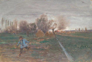Anton Nowak - Landschaft mit brennendem Gehft.webp